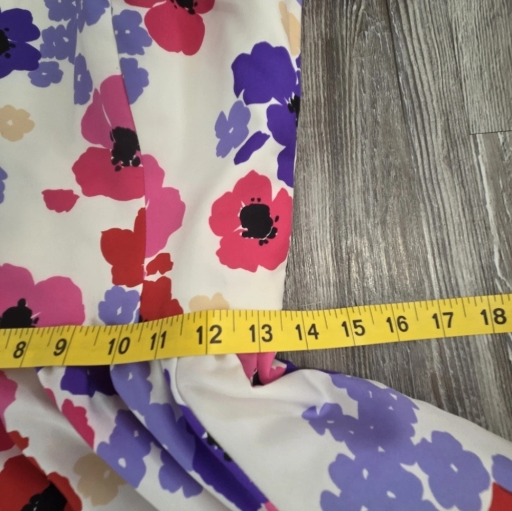 Victor Costa Vintage Floral Puff Petal Sleeve Dress Size 10 (Fits 4–6) Pink Bow - Picture 7 of 14